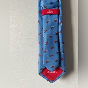 Altea blue tie with pink converse details 100% silk